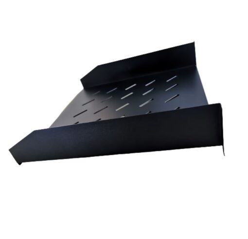 LDR Cantilever 2U Shelf, 452mm Depth, Ideal for 19' 1000mm Deep Cabinets - Black Metal Construction - Image 4