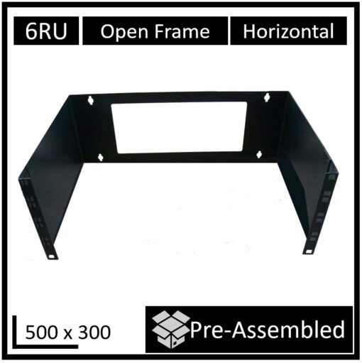 LDR Open Frame 6U Wall Mount Frame (500mm x 300mm) - Black Metal Construction | WB-CA-3406