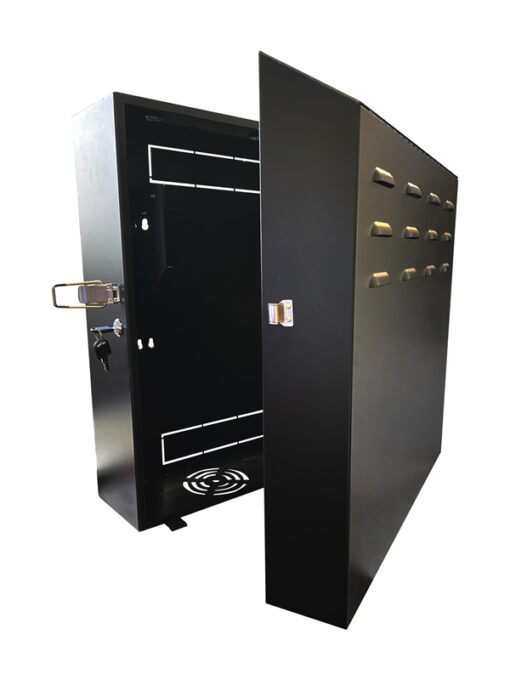LDR Assembled 5U Flush Wall Mount Vertical Cabinet (570mm x 250mm) - 4U Rack For Gear  2U Mount For Patch Panels - Black Metal Construction | WB-FT - Image 2