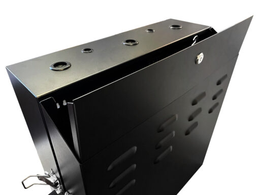 LDR Assembled 5U Flush Wall Mount Vertical Cabinet (570mm x 250mm) - 4U Rack For Gear  2U Mount For Patch Panels - Black Metal Construction | WB-FT - Image 4