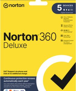Norton 360 Deluxe 50GB AU 1 User, 5 Devices, 12 Months, Digital Key via Email (Available on Leader Cloud)