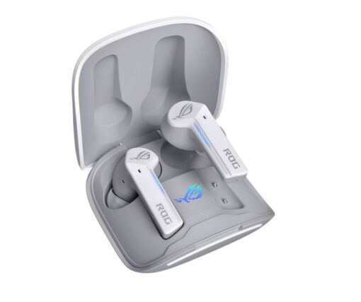 ASUS ROG Cetra True Wireless Gaming Headphones (Moonlight White) Low-latency Wireless Connection, ANC, Up to 27-hour Battery With Wireless-Charging | ROG CETRA TRUE WIRELESS/WHITE