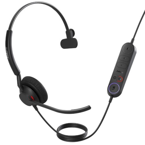 Jabra Engage 40 (Inline Link) MS Teams Mono USB-C Corded Headsets, Lightweight  sturdy, Double the mic, Busylight, Hearing Protection, Audio Quality - Image 2