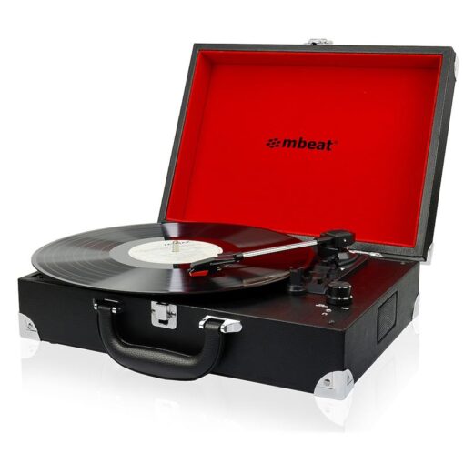 mbeat® Retro Briefcase-styled USB Turntable Recorder Built in 3.5mm headphone jack built-in speaker USB output support | USB-TR88