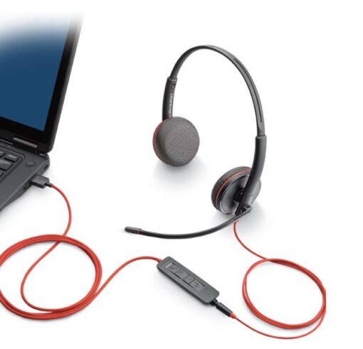 Plantronics/Poly Blackwire 3225 Headset, USB-A, Stereo, 3.5mm duo corded, Noise canceling, Dynamic EQ, SoundGuard, Intuitive call control, **PROMO** | 209747-22. - Image 4