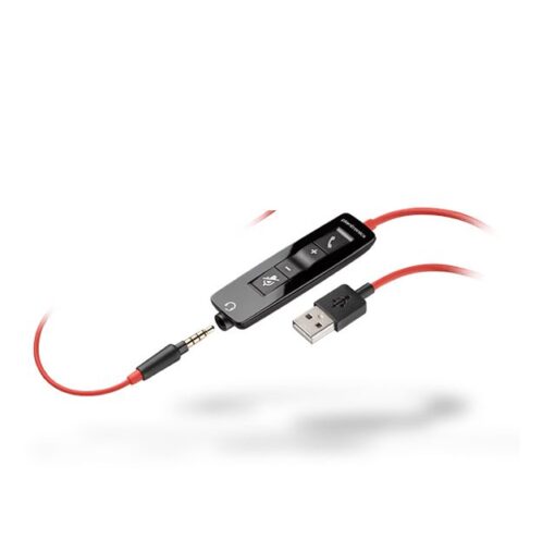 Plantronics/Poly Blackwire 5210 Headset USB-A, 3.5mm corded, Monaural, Noise canceling, Dynamic EQ, SoundGuard, Call control, Leatherette earcups | 207577-201 - Image 2
