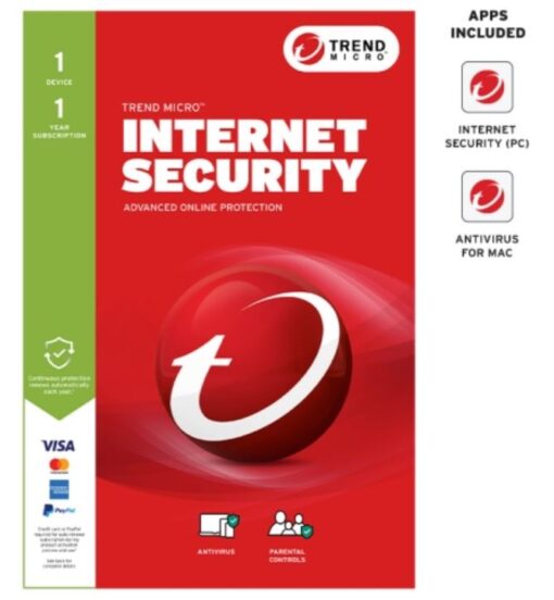 Trend Micro Internet Security (1 Device) 1Yr Retail Mini Box Auto Renew | TICIWWMFXSCWEW