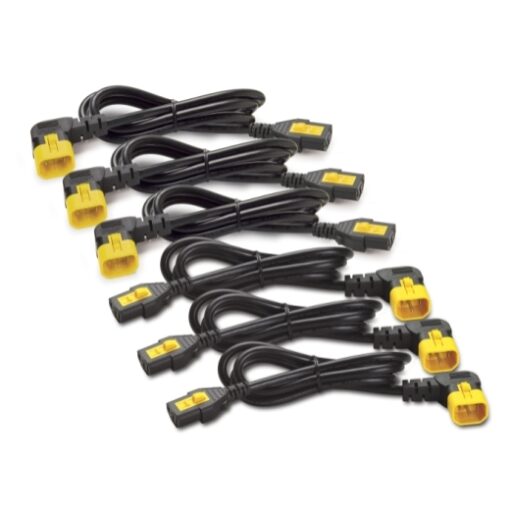APC Locking Power Cord Kit, C13 to C14 (90 Degree), 1.2M Length, 6 Pack | AP8704R-WW