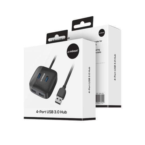mbeat®  4-Port USB 3.0 Hub - High Speed Data Transfer speed: Up to 5Gbps Compatible with USB 2.0/3.0 devices Product Weight: 95g | MB-U3H-01K - Image 4
