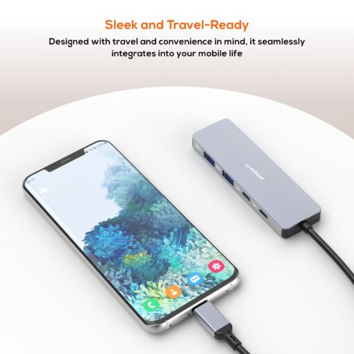 mbeat Elite 4-Port 10Gbps USB-C Gen 2 Hub (2A+2C)  Blazing Fast Gen 2 Speeds  Versatile USB Connectivity  Effortless Data Expansion  Weight: 67g | MB-XCH-01GRY - Image 3