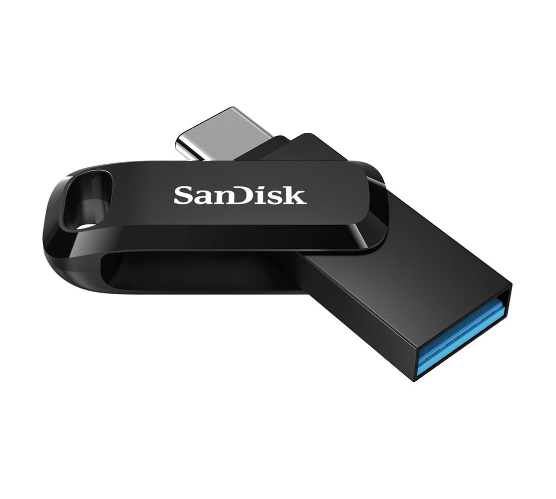 SanDisk 64GB Ultra Dual Drive Go 2-in-1 USB-C USB-A Flash Drive Memory Stick 150MB/s USB3.1 Type-C Swivel for Android Smartphones Tablets Macs PCs | SDDDC3-064G-G46