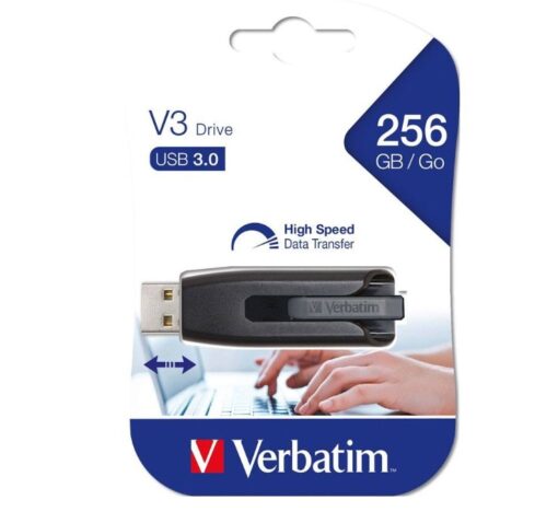 Verbatim Store'n'Go V3 USB 3.0 Drive 256GB - Grey(LS) | 49168 - Image 2
