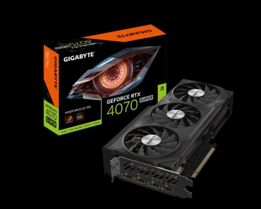 Gigabyte nVidia GeForce RTX 4070 Super WINDFORCE OC 12GD GDDR6X Video Card, PCI-E 4.0,7168 CUDA Cores, 3x DP 1.4a, 1x HDMI 2.1a | GV-N407SWF3OC-12GD
